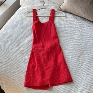 Zara coral Red open back Mini Dress